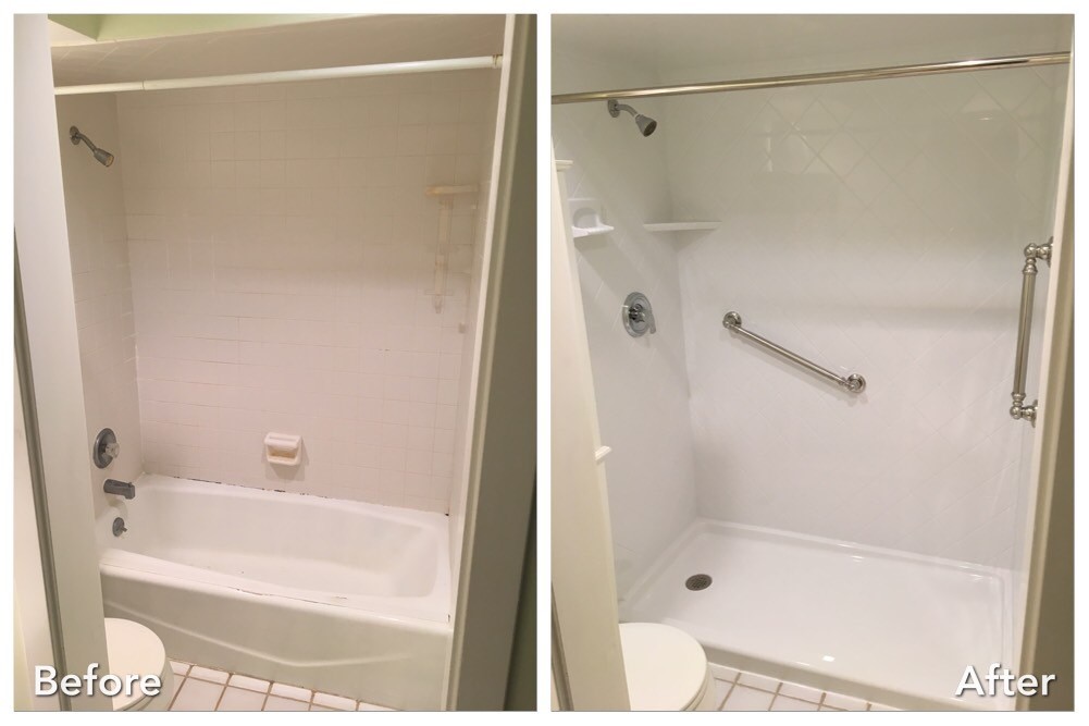 Before and after: Tub-to-Shower Conversion in Franklin Square, Nassau County