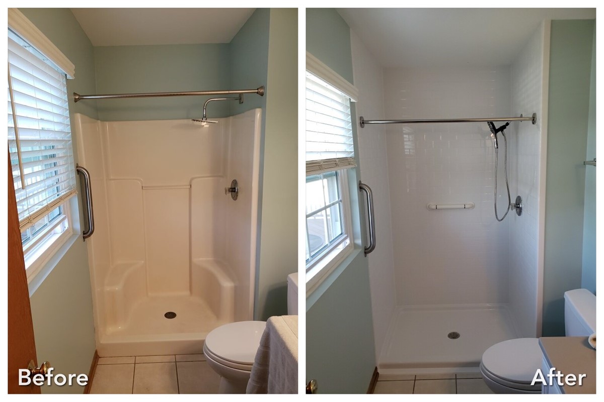 Before and after: Shower Refresh in Islip, Suffolk County