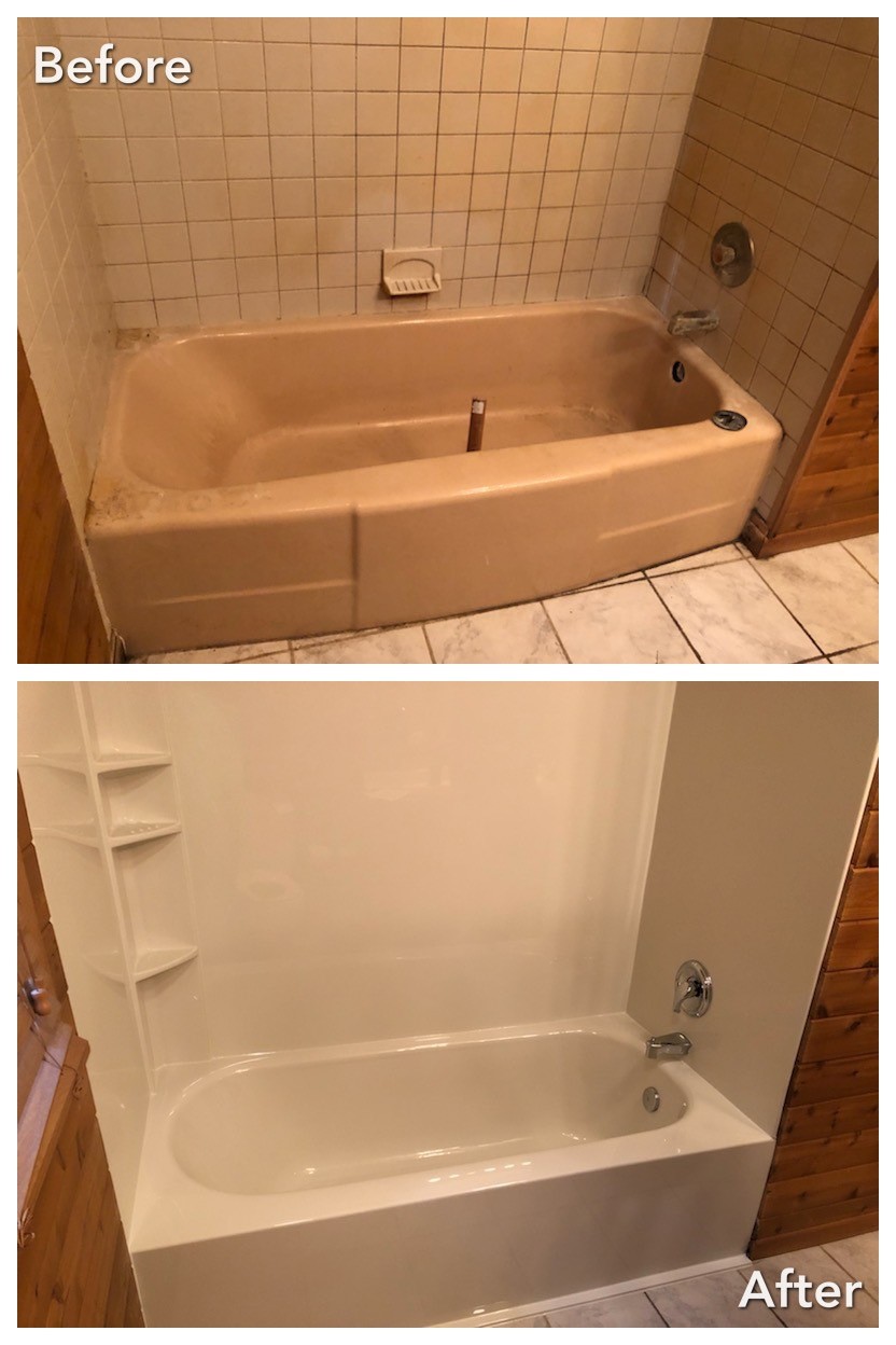 Before and after: Bathtub Refresh in Freeport, Nassau County