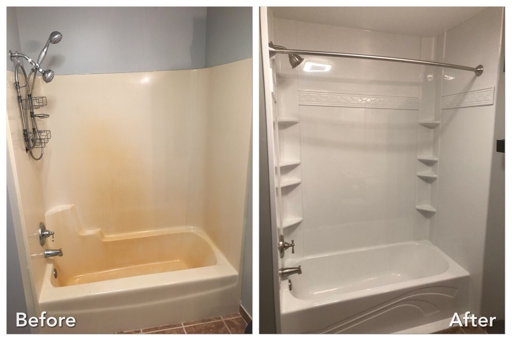 Before and after: Tub and Surround in Levittown, Nassau County